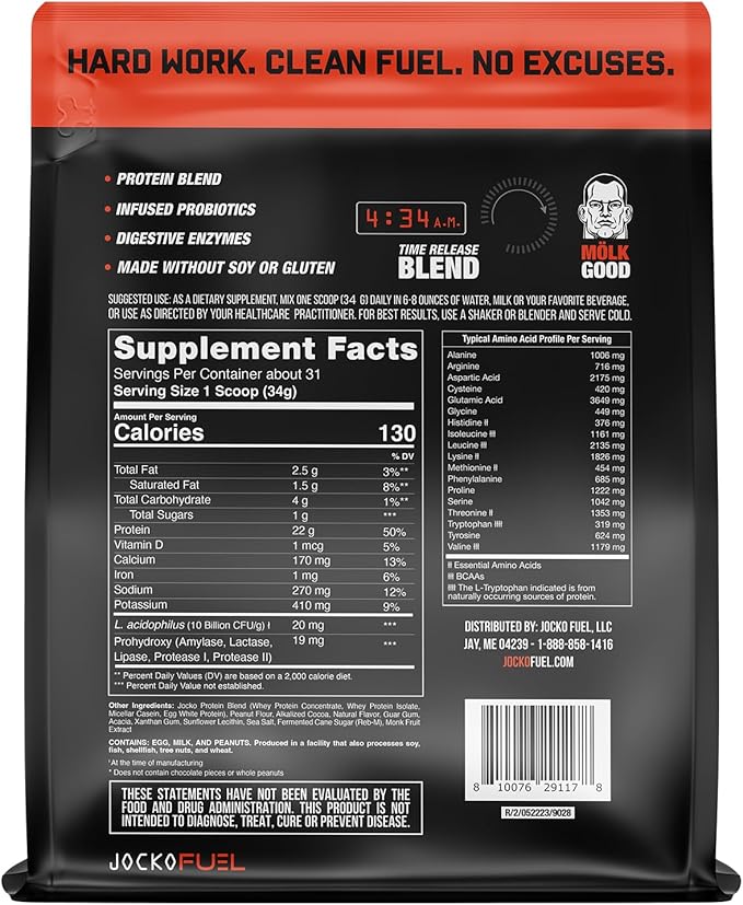 Jocko Fuel Protein Bundle (2 Pack) - Chocolate Peanut Butter (2lb) + Vanilla (2lb) - Supports Muscle Recovery &amp Growth