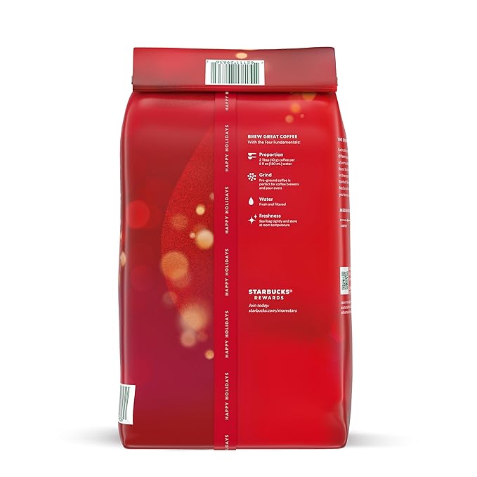 Starbucks Ground Coffee Medium Roast Coffee Holiday Blend 100% Arabica Limited Holiday Edition 6 Bags (10 Oz Each)