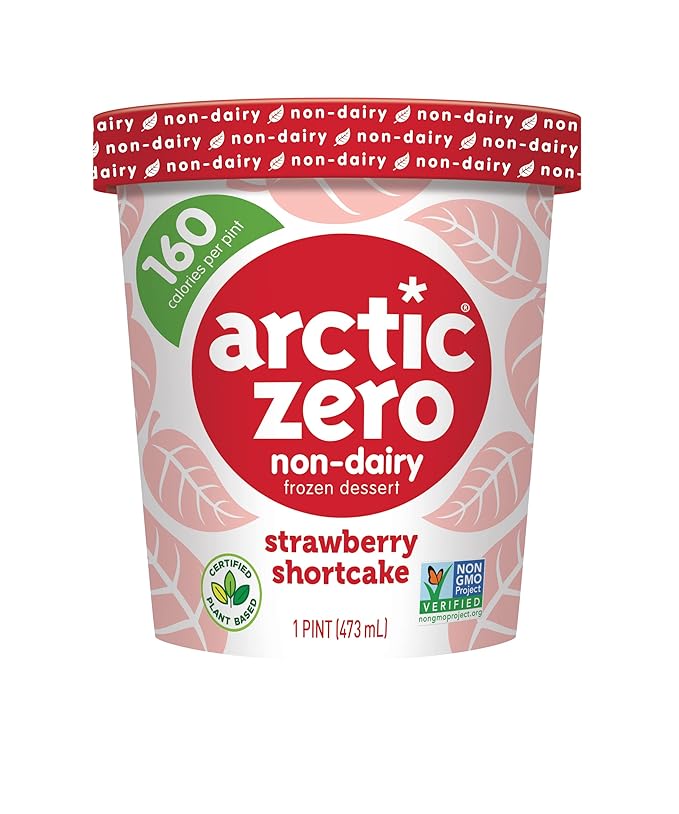 Arctic Zero Non-Dairy Plant Based Frozen Dessert Pints Pack of 6 (Strawberry Shortcake) 6.0 Count