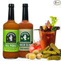 SPOOKY - Bloody Mary Mix Variety Pack - Featuring Dill Pickle &amp Green Olive - No Artificial Color or Flavor - No Preservative Low Carb Low Calorie &amp Gluten Free - 32 Oz (Pack of 2)