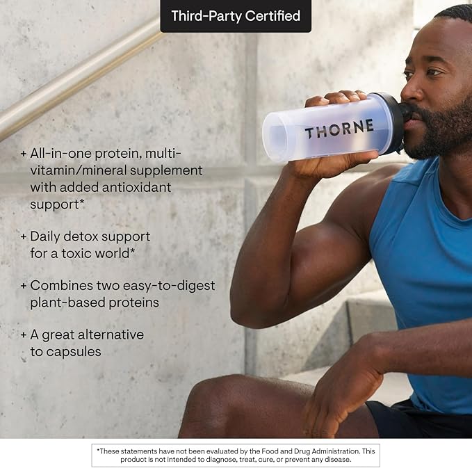 THORNE - MediClear-SGS - Rice &amp Pea Protein Powder Supplement with Antioxidants &amp a Complete Multi-Vitamin &amp Mineral Profile - Daily Detox Support* - Vanilla - Third-Party Certified - 21 S