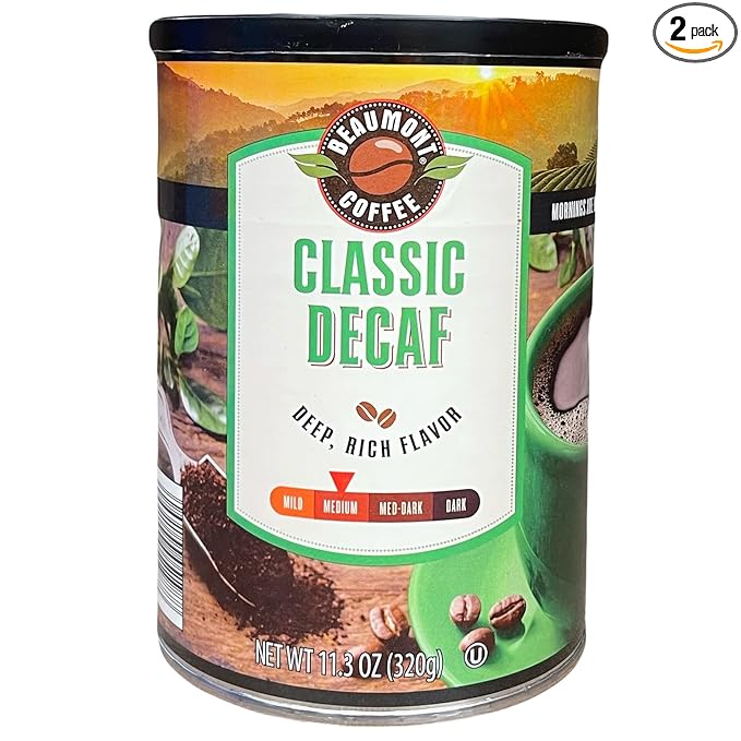 Coffee Classic Decaf Ground Coffee Medium Roast Deep Rich Flavor 11.3 oz (Pack of 2)
