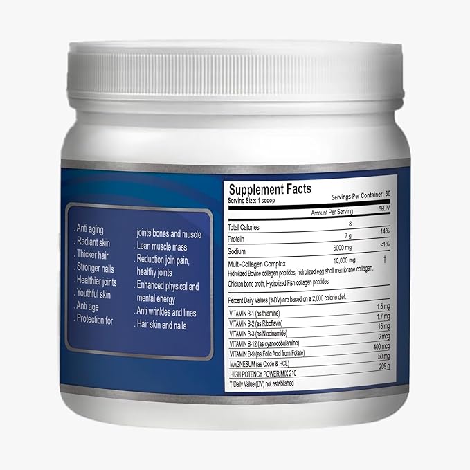 2 BIO-HYDROLIZED COLLAGEN 10000 mg in (2) teaspoons daily.