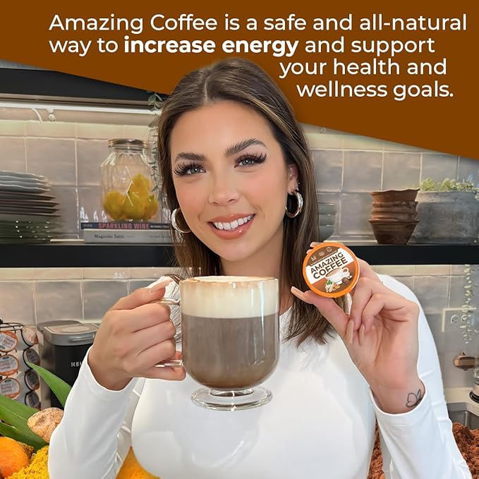 Superfoods Company Amazing Coffee- 12 Natural Superfoods - French Roast - Weight Loss &amp Brain Boost - Gluten Free Non-GMO Sugar Free Vegan &amp Keto Friendly [24 Pods] [Cocoa]
