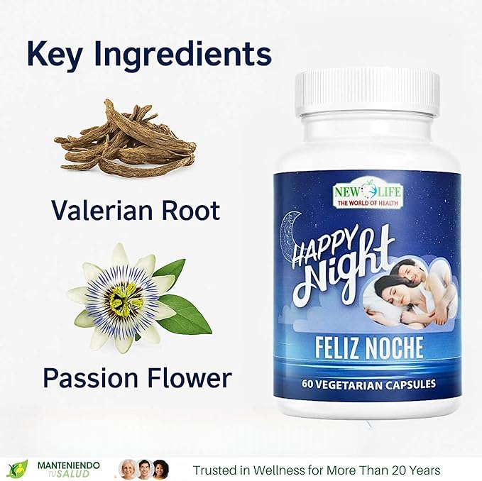 New Life Happy Night Sleep Support Valerian Root 60 Veg Capsules 60 Capsules