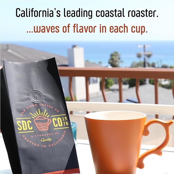 San Diego Coffee Chocolate Macadamia Nut Medium Roast Ground Coffee 16-Ounce Bags (Pack of 2) Café molido tostado