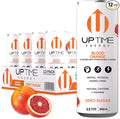UPTIME Energy Drink Blood Orange Sparkling 12 Pack Vitamin C L Theanine Calcium Sugar Free Energy Drinks for Focus Support 142mg of Natural Caffeine 0 Calories Clean Natural 12 fl oz Cans