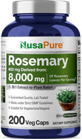 NusaPure Rosemary Capsules | 20:1 Extract 400 mg Equivalent to 8000mg | 200 Veggie Caps | Non-GMO &amp Vegan