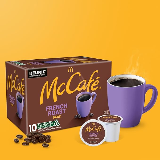 McCafe French Roast Single Serve Coffee Keurig K-Cup Pods Dark Roast 60 Count (6 Packs of 10)