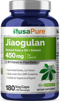 NusaPure Jiaogulan Capsules 450 mg 180 Veg Capsules (Non-GMO Vegan)