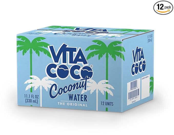 Vita Coco Coconut Water Pure - Naturally Hydrating Electrolyte Drink - Smart Alternative to Coffee Soda and Sports Drinks - Gluten Free - 11.1 Ounce (Fridge Pack of 12)