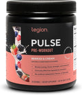 LEGION Pulse - All Natural Nitric Oxide Preworkout Drink to Boost Energy Creatine Free Naturally Sweetened Beta Alanine Citrulline Alpha GPC (Berries and Cream)