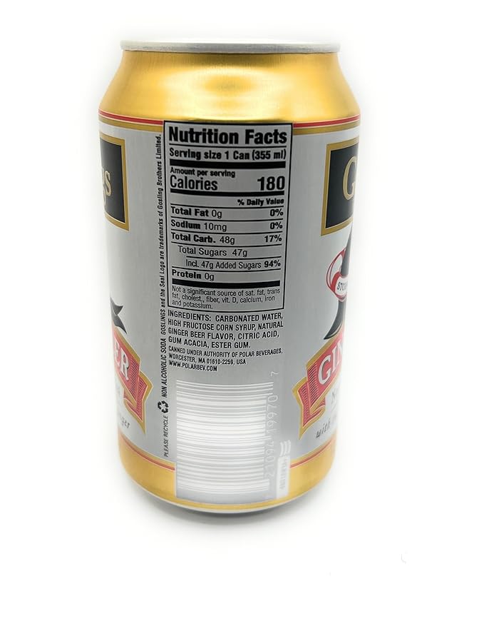 Goslings Stormy Ginger Beer All Natural Flavor with the Refreshing Zip of Ginger 12 fl oz Cans (9 Cans)