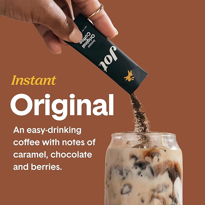 Jot Instant Coffee Packets Single Serve 10pk – Medium Roast Espresso Instant Iced &amp Hot Coffee Ultra Strong Fresh Brewed Taste Travel-Friendly Coffee Sticks for On-The-Go &amp Backpacking