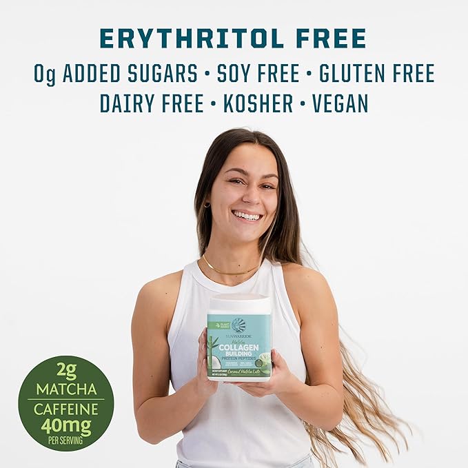 Vegan Collagen Protein Powder for Women Silica Plant Based Collagen Powder with Vegan Hair Skin and Nails Vitamins Non-GMO No Added Sugar Soy Dairy &amp Gluten Free (Coconut Matcha 20 Servings)