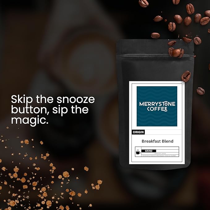 Merrystone Breakfast Blend Coffee Medium-Light Roast Roasted to Order 5 Lb Espresso Grind