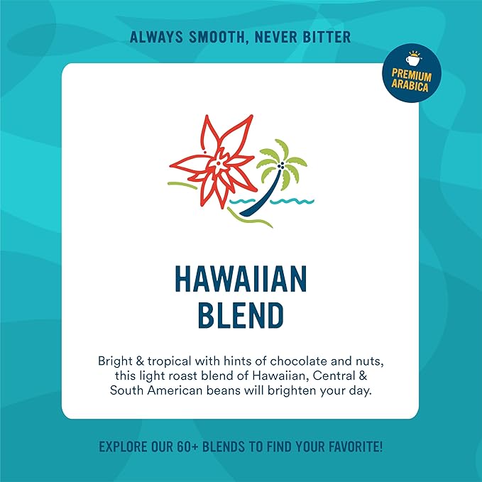 Cameron's Coffee Roasted Ground Coffee Bag 10% Hawaiian Coffee Blend 10 Ounce Pack of 6 NEW