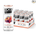 Lucky Energy Sugar Free Energy Drinks Son of a Peach 16oz Cans (12-Pack) Healthy Zero Sugar Energy Drink with Maca Ginseng Beta-Alanine Taurine &amp 200mg Caffeine