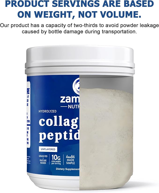 Zammex Collagen Peptides Powder Unflavored 600g + 30 Sticks Travel Packets