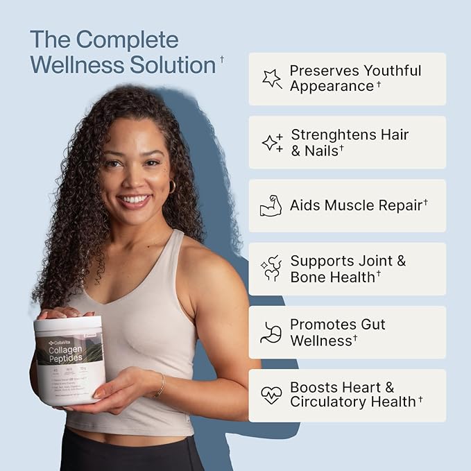 Collagen Peptides Powder Grass-Fed Pasture-Raised Hydrolyzed Collagen Powder Type I &amp III Hair Nails Skin and Joints Non-GMO Paleo &amp Keto Unflavored 16 Fl oz. 2 Pack 45 Servings