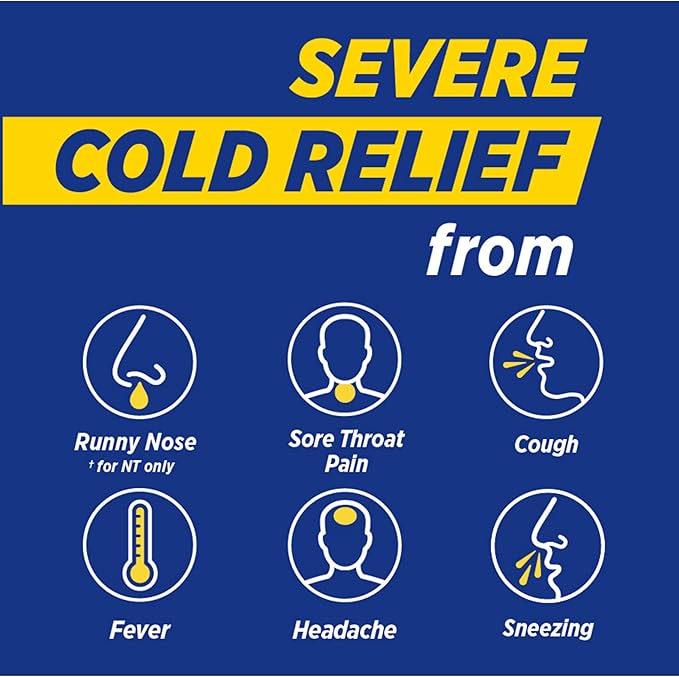 Theraflu Combo Daytime and Nighttime Severe Cold Relief Honey Lemon Flavor Powder and Daytime Severe Cold Relief Berry Burst Flavor Powder 6 Daytime + 6 Nighttime and 6 Berry Burst Powder Packets