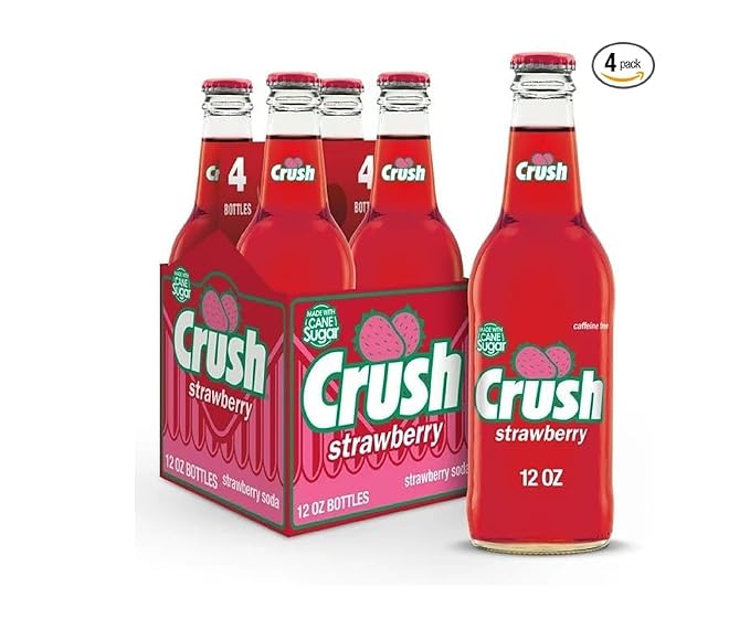 Crush Strawberry Soda- 3 pack (total 12 Bottles 12oz)