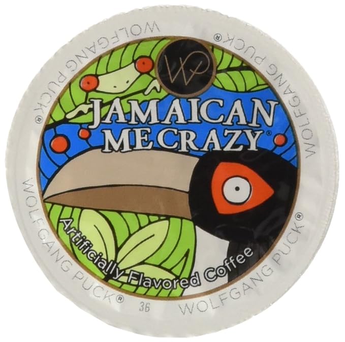 Wolfgang Puck Jamaican Me Crazy Flavored Coffee Single Serve Cups for Keurig 24 Count (Pack of 2)