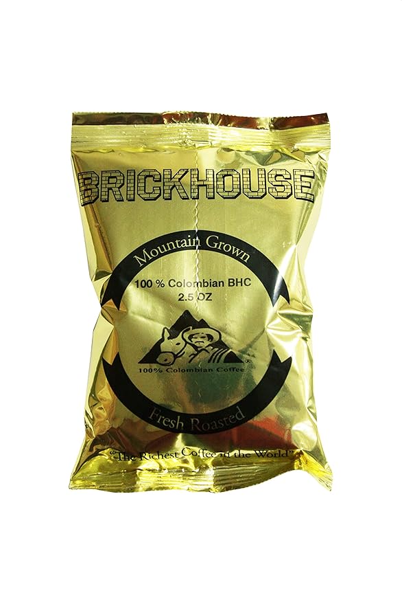 Brickhouse Coffee 100% Colombian Ground Coffee Medium Roast 160/ Eaches 2.5 oz per pack