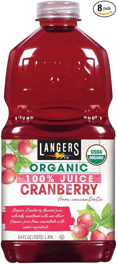 Langers 100% Organic Juice Cranberry 64 Fl Oz (Pack of 8)