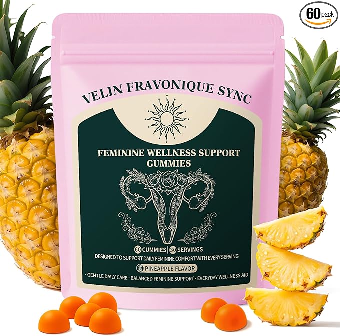 Probiotic Gummies for Women - Support for Feminine Wellness pH Balance Probiotic Formula Gluten-Free Vegan Tropical Pineapple Flavor 60 Gummies (30 Servings)