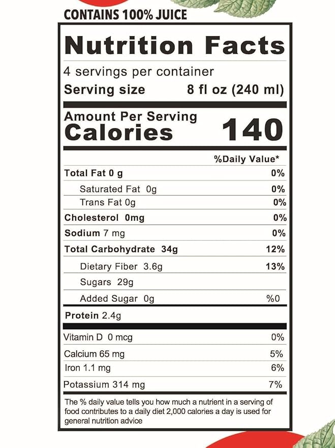 Anna and Sarah 33.8 Oz Organic Tart Cherry Juice - Glass Bottle (6 Pack) No Sugar Added No Artificial Colors No Preservatives No Flavors AddedNOT from Concentrate