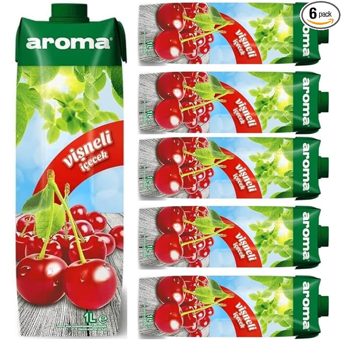Aroma Sour Cherry Juice Fruit Juice 1000 Mililiter x 6 Boxes