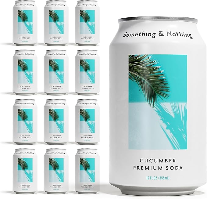 Something &amp Nothing Rose &amp Hibiscus + Cucumber Flavoured Sparkling Water - 2 x 12 Multipack | Lightly Carbonated Full Flavoured with Added Grape &amp Lemon Juice | Vegan &amp Low Calorie |