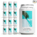 Something &amp Nothing Flavoured Sparkling Water - Lightly Carbonated Full Flavoured with Added Grape &amp Lemon Juice | Vegan &amp Low Calorie Soda | 355ml Cans Pack of 12 (Cucumber)