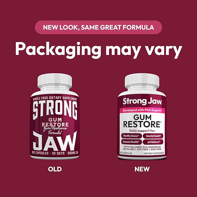 Gum Restore - Gum Repair for Receding Gums | Teeth Magnesium Supplements Oral Care Remineralizing Dental Health Vitamins for Adults | 1 Month Supply 180 Capsules Made in USA