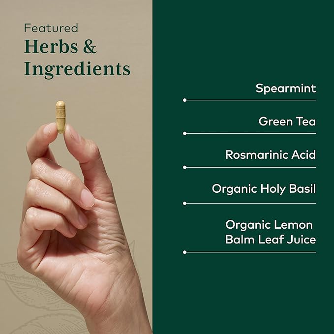 Gaia Herbs Pro Somni-Mint Rosmarinic Complex - Sleep Health &amp Relaxation Support Supplement* - Restful Sleep Support* with Spearmint Green Tea &amp Lemon Balm - 60 Capsules (30 Servings)