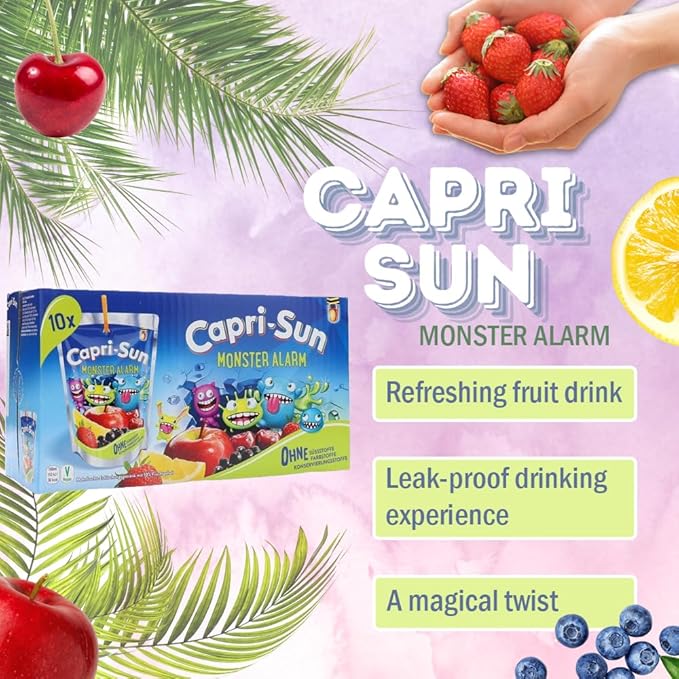 MONSTER ALARM 10x200ml – Multivitamin Juice – No Artificial Colors or Preservatives – Easy Opening – Fun Fairy Edition 20cl (Pack of 10)