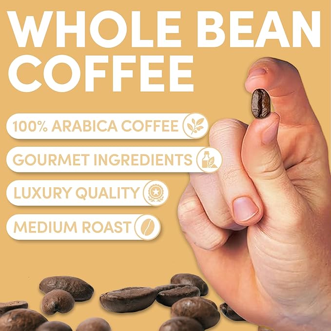 Sarasota Coffee Whole Bean Creme Brulee | Medium Roast Gourmet Flavored Coffee Beans | Low Acid Mold Free Specialty Grade Bulk Beans | 5lb (80 oz)