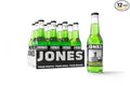 Jones Soda Co. Green Apple Flavor | 12-Pack | The Original Craft Soda | Made with Pure 100% Cane Sugar | Pop Beverages/Soft Drinks | 12 Oz Glass Bottles