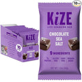 KiZE Energy Bars - Chocolate Sea Salt - Gluten Free Dairy Free Non-GMO and High Protein Meal Replacement Energy Bars Meal Bas Clean &amp Simple Food Ingredients - 7g High Protein Snacks (10 Cou