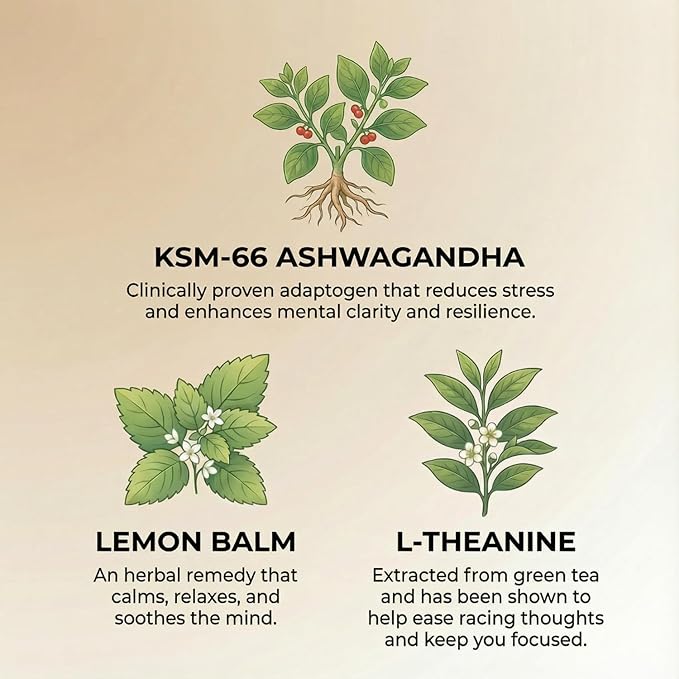 Zenjoy Stress Relief Drink Calming Black Tea Non Alcoholic Ashwagandha &amp Lemon Balm for Stress Relief L - Theanine for Focus (12 Pack) (Lavender)