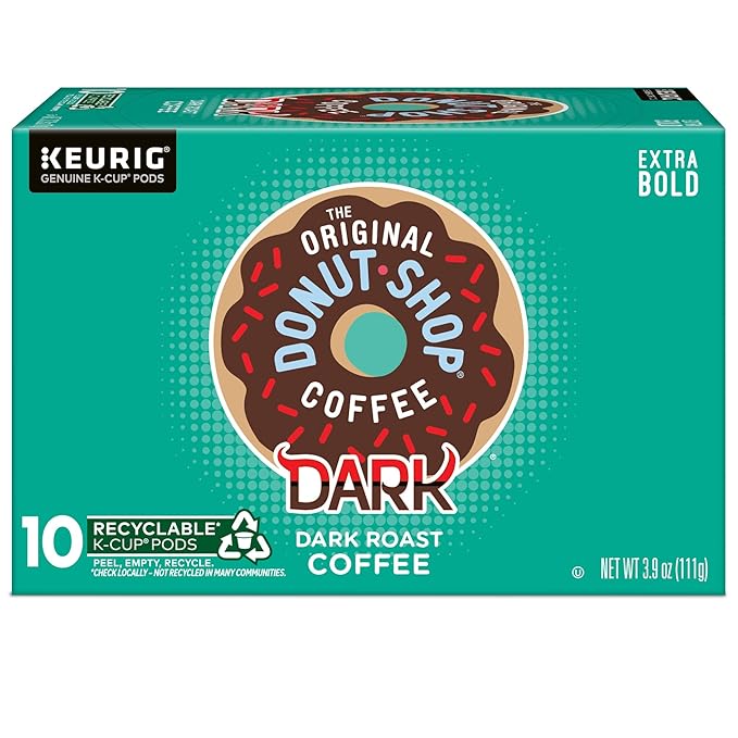 The Original Donut Shop Dark Keurig Single-Serve K-Cup Pods Dark Roast Coffee 60 Count (6 Packs of 10)