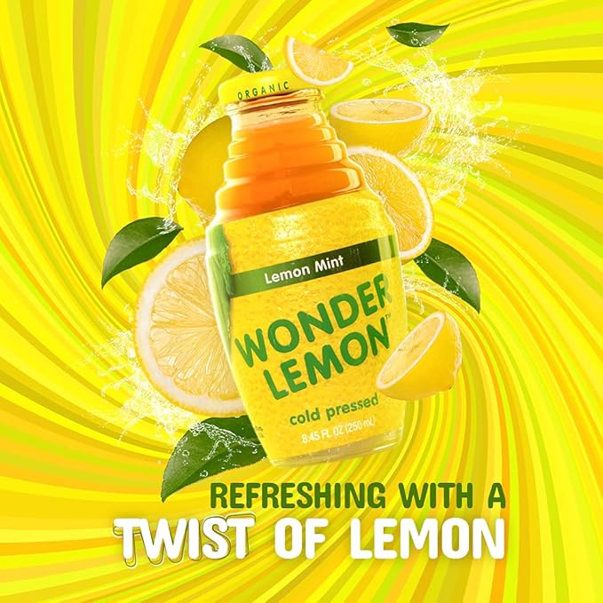 Wonder Lemon Organic Lemon Mint Cold Pressed Juice 8.45oz (6 Pack)