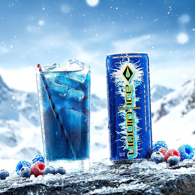 Liquid Ice Energy Drink - Arctic Berry (8.3 Fl Oz 24 Count)