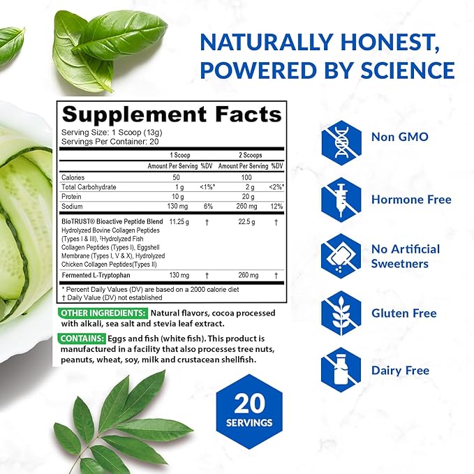 BioTrust Ageless Multi Collagen Peptides Powder – 5 Types (I II III V X) – Chocolate Collagen Powder for Women &amp Men – Hydrolyzed Protein – Grass Fed Beef Fish Chicken Eggshell Membrane