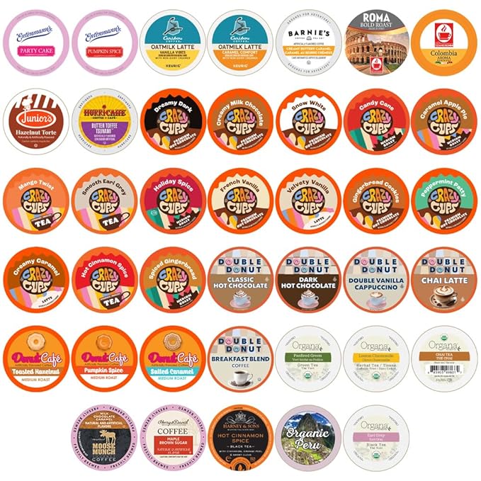 Perfect Samplers Coffee Tea CiderCappuccino For Keurig K Cups Brewers Mix 40 Count