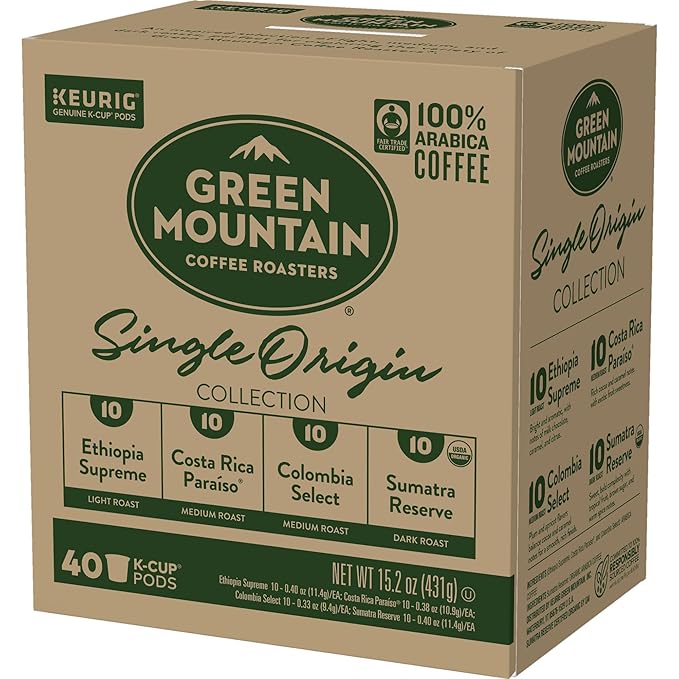 Keurig Green Mountain Coffee Roasters Single Origin Collection Variety Pack Single-Serve K-Cup Pods 40 Count