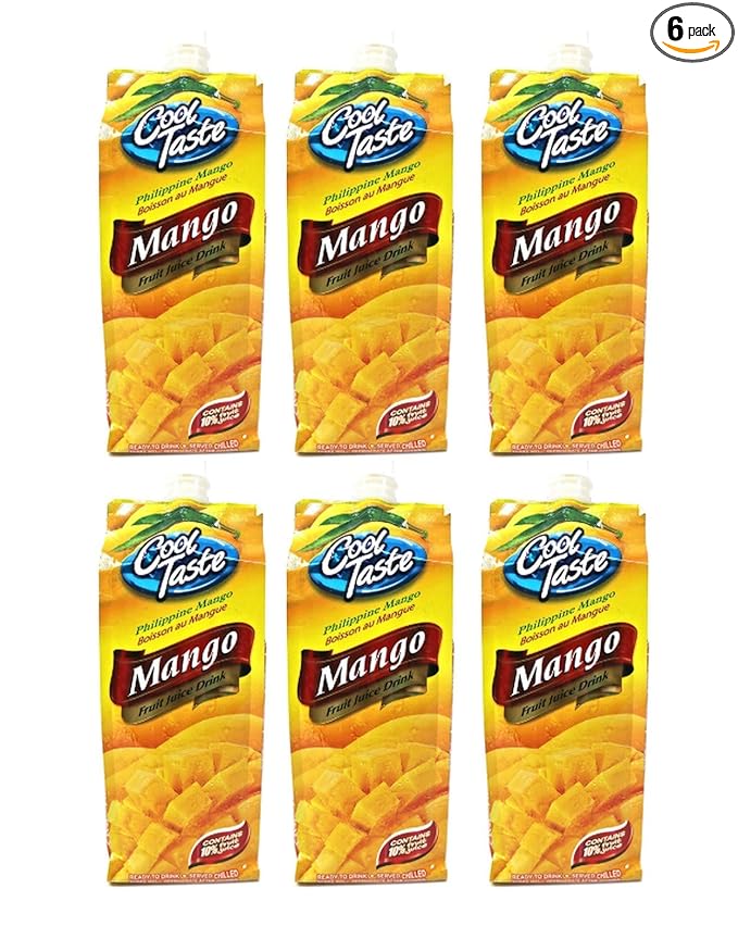 Cool Taste Philippine Mango Fruit Juice Drink (6 Pack Total of 101.4fl.oz)