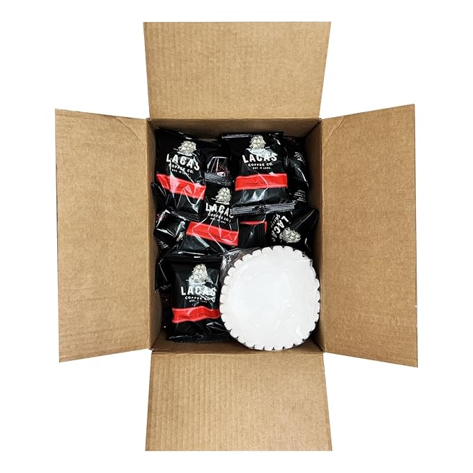 Lacas Coffee Colombian Supremo Ground Coffee Medium Roast 24 x 3oz Fractional Packs with Filters – Single Origin from Huila Pre-Portioned for 64oz Brew Pots
