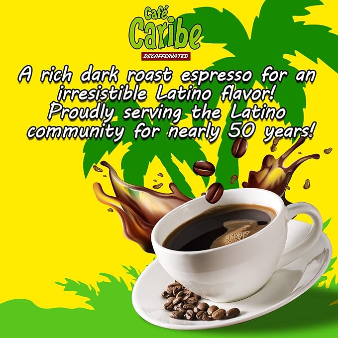 CAFE CARIBE Decaf Espresso Coffee Dark Roast 100% Decaffeinated Espresso Ground Coffee Brick with a Latino Taste Blend Vacuum Sealed (10 Ounce Pack of 12)